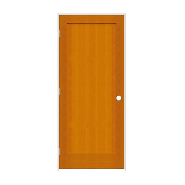 Trimlite 36" x 80" x 1-3/8" Fir 1-Panel Interior Shaker 7-1/4" RH Prehung Door with Brushed Chrome Hinges 3068fir8401RH26D714 - main